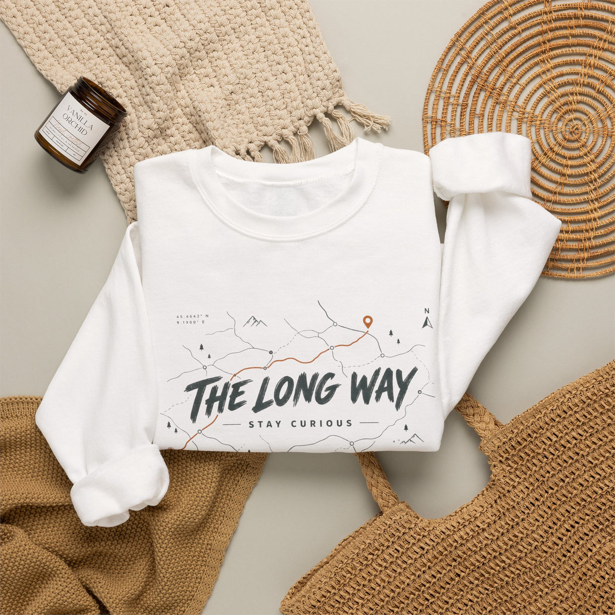 The Long Way map graphic Sweatshirt