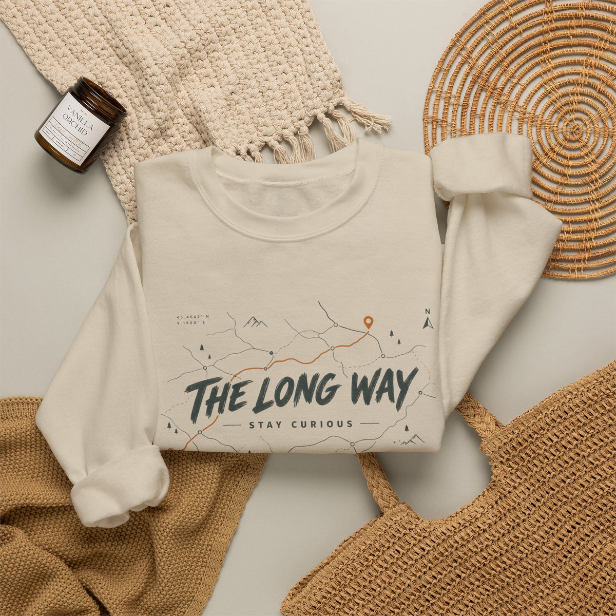 The Long Way map graphic Sweatshirt