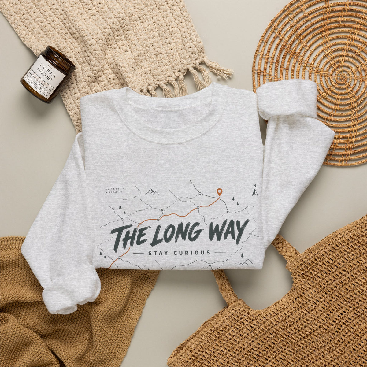The Long Way map graphic Sweatshirt