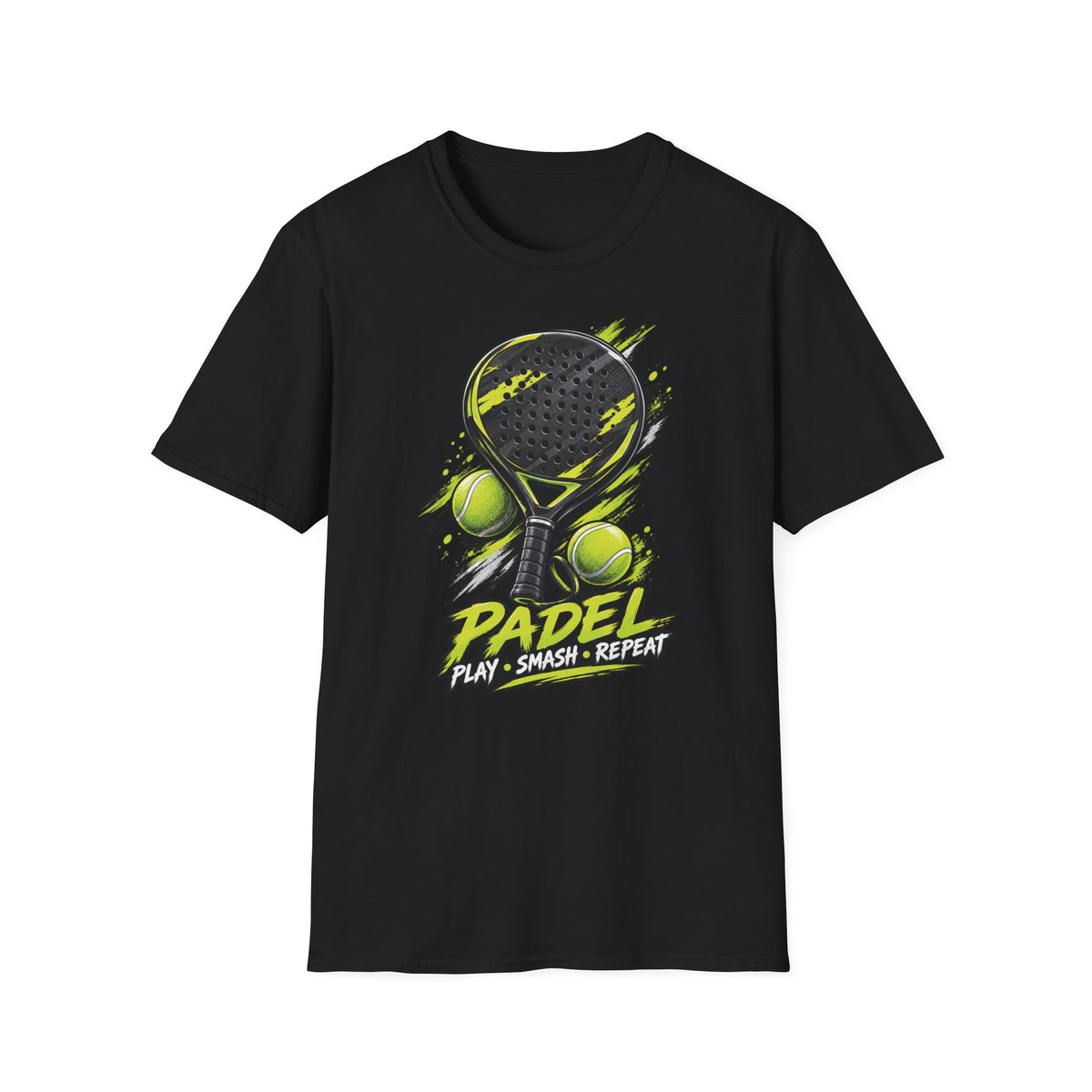 Grafik-T-Shirt mit Padelschläger und Bällen