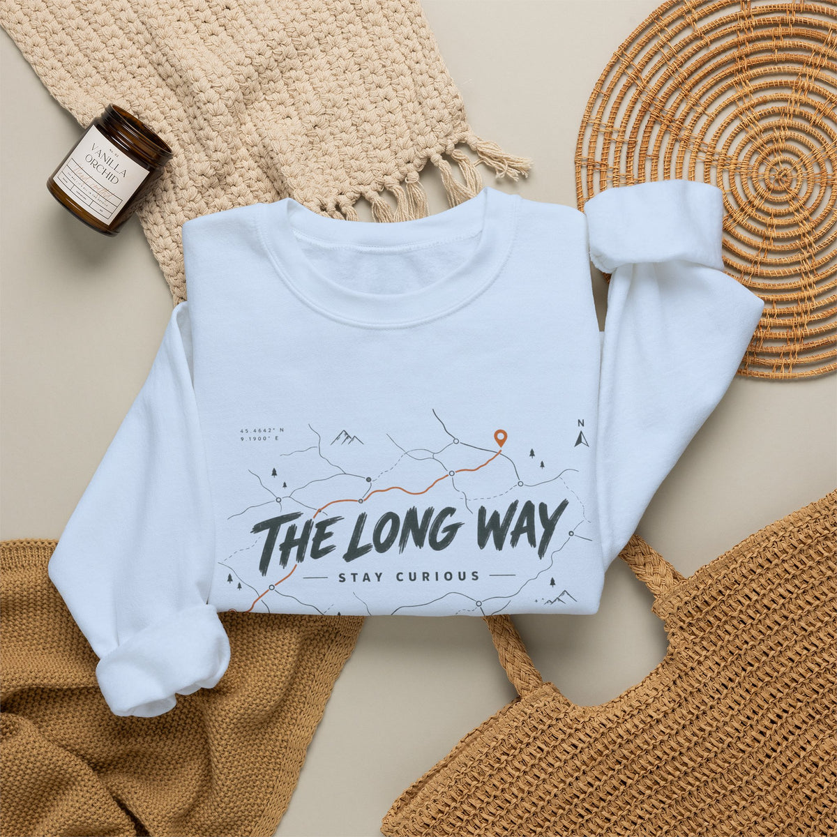 The Long Way map graphic Sweatshirt