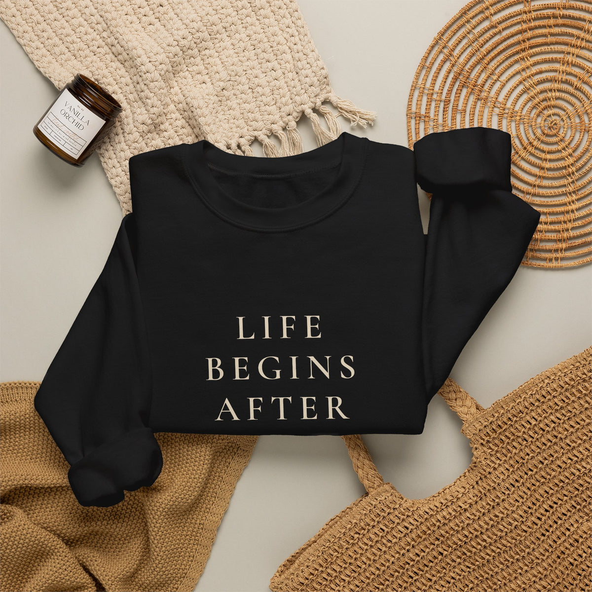 Sweat-shirt « La vie commence après le café »