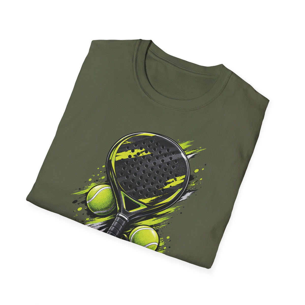 Grafik-T-Shirt mit Padelschläger und Bällen