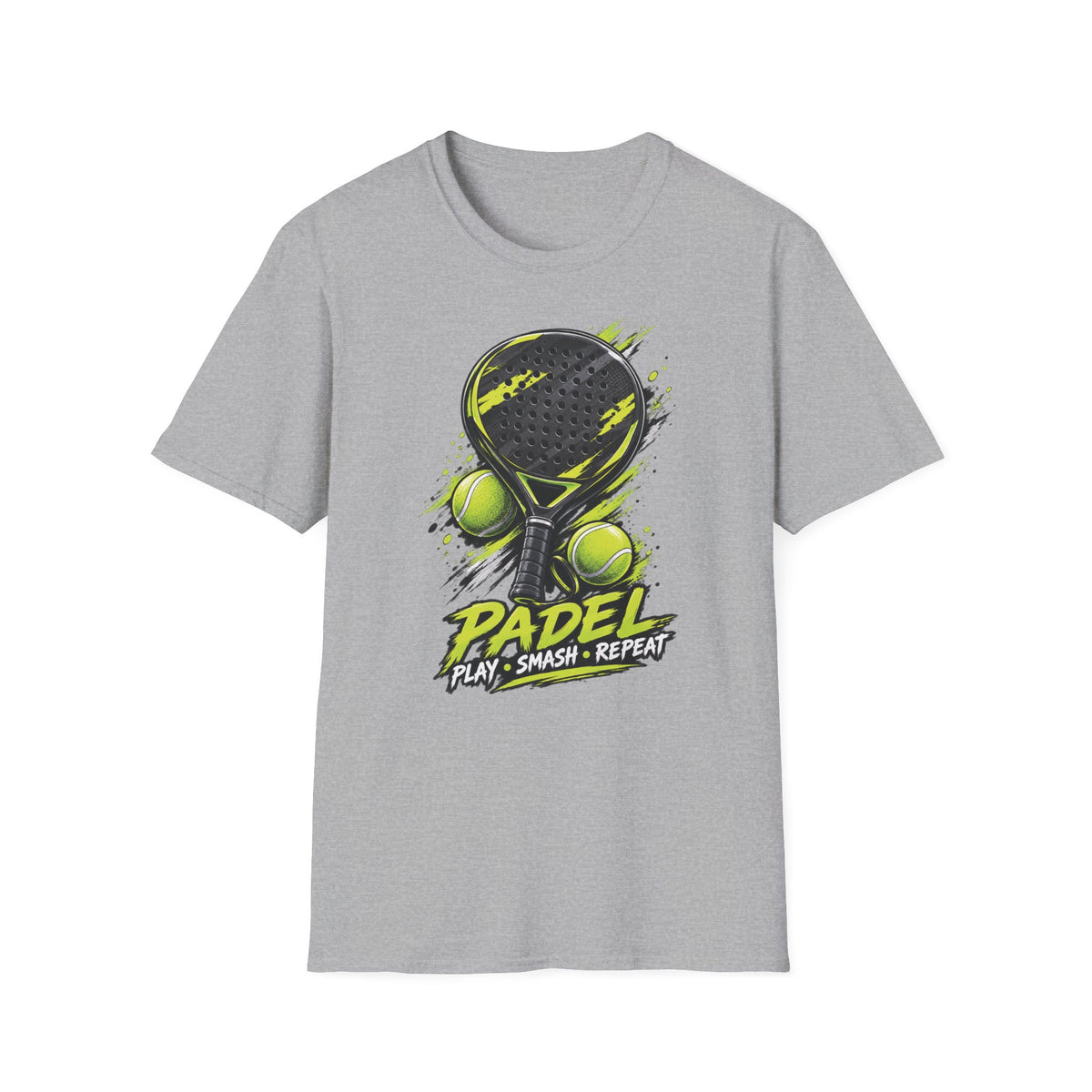 Grafik-T-Shirt mit Padelschläger und Bällen