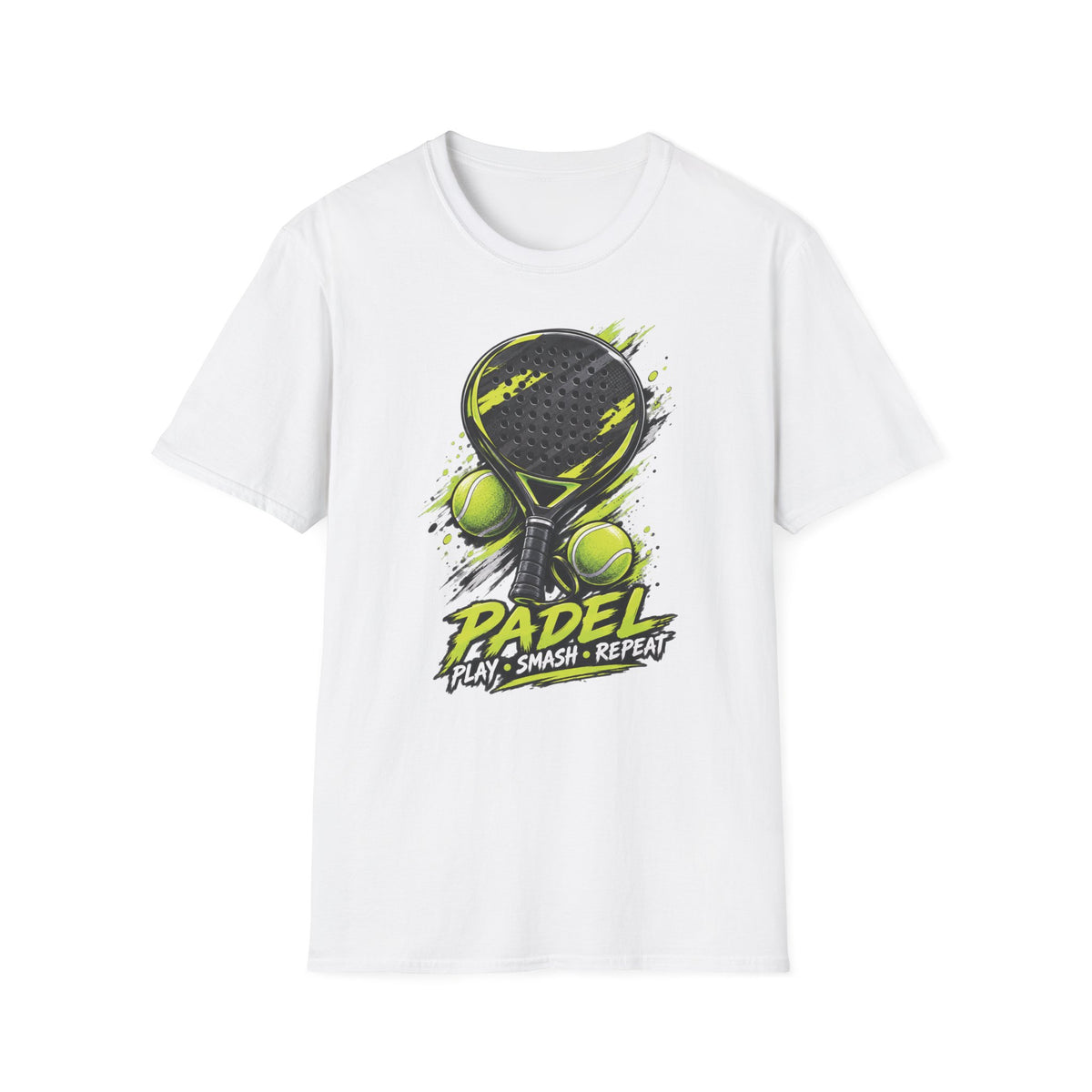 Grafik-T-Shirt mit Padelschläger und Bällen
