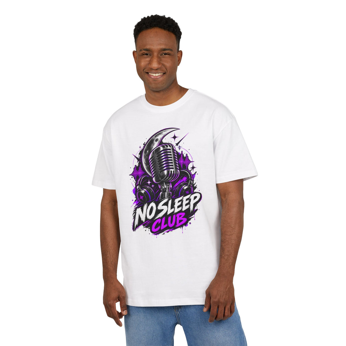T-shirt oversize Music podcast night owl
