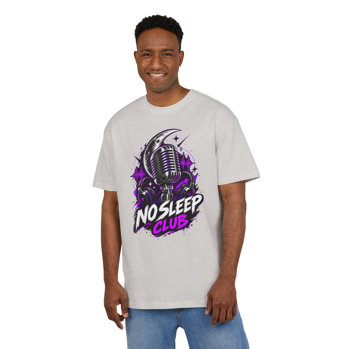 T-shirt oversize Music podcast night owl