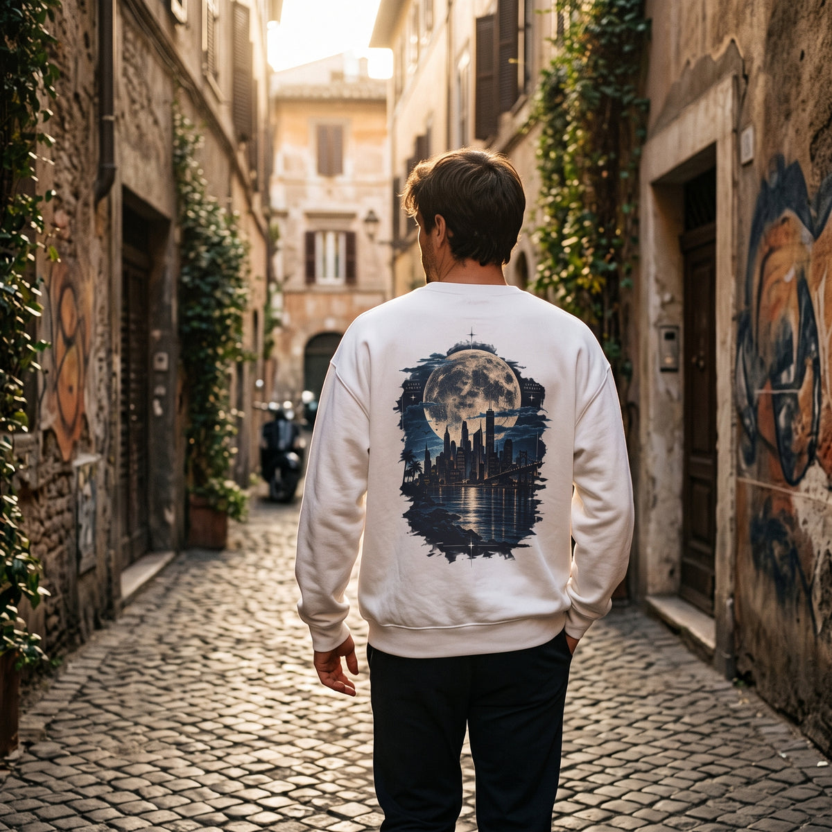 Moonlit City Skyline Sweatshirt