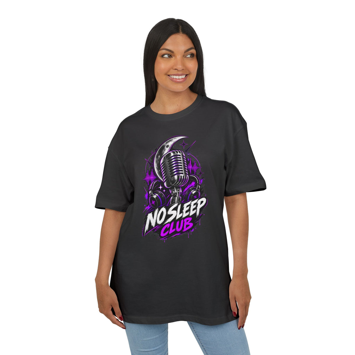 T-shirt oversize Music podcast night owl